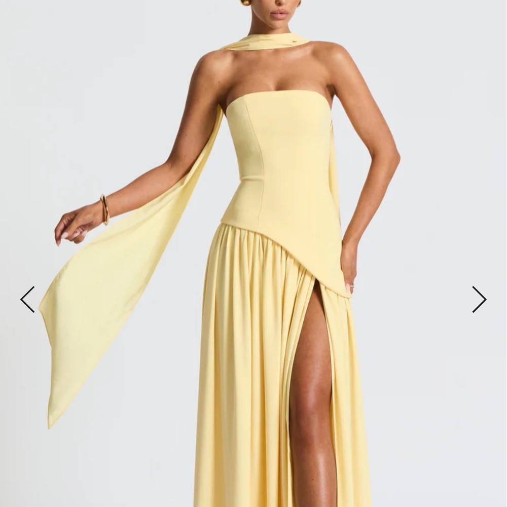 Babyboo Elegant Yellow Strapless Dress